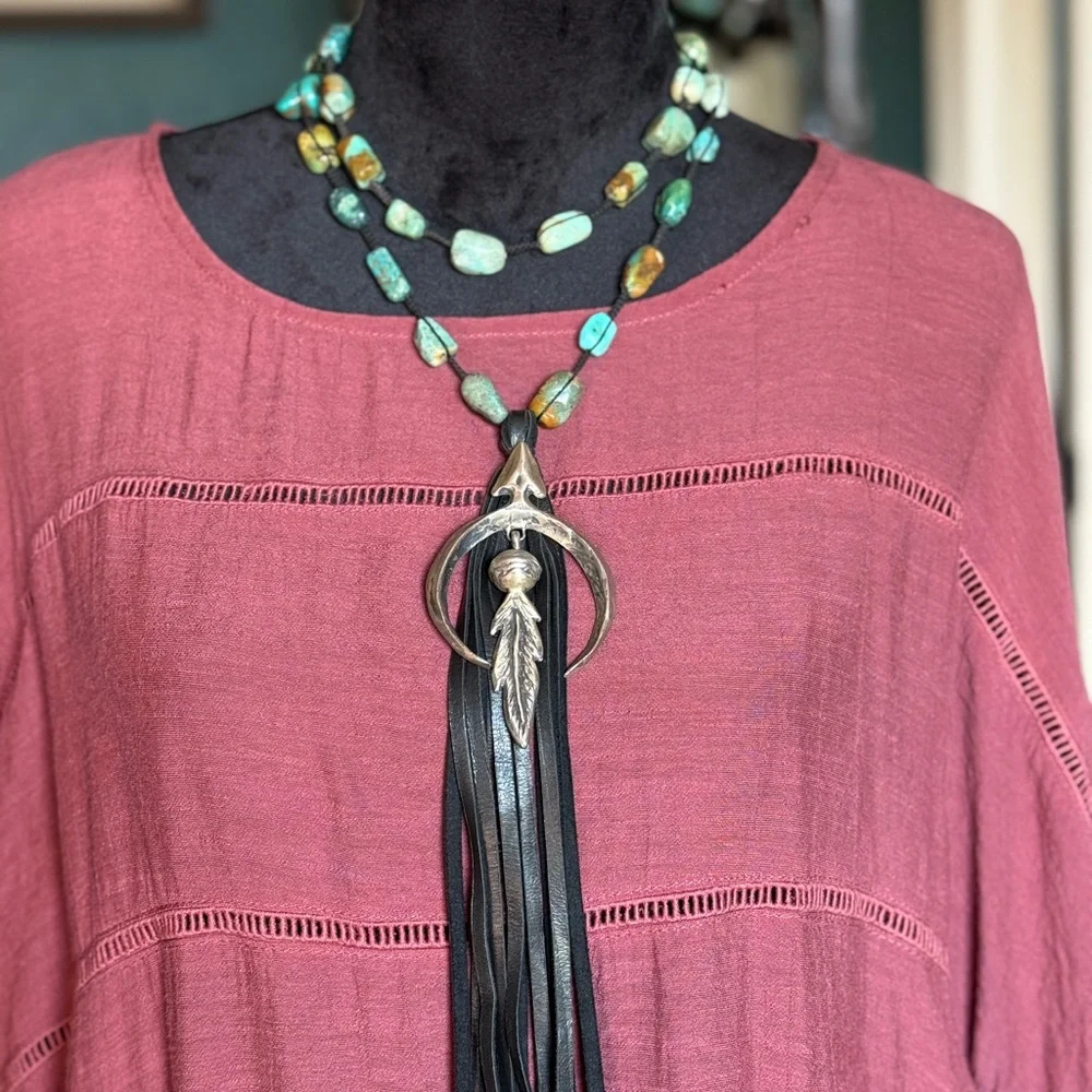 Sterling Silver & Turquoise Necklace by Love Tokens Necklace - Picture 2 of 6